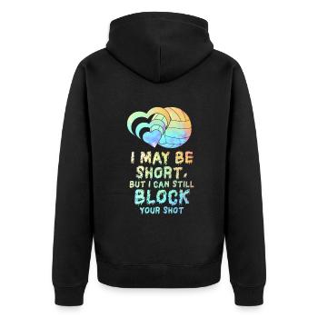 Je peux bloquer votre tir Volleyball de plage - Veste à capuche bio Premium Unisexe - noir - Dos - Nico (187cm)