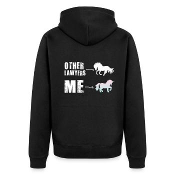 Autres avocats Me Licorne Cheval - Veste à capuche bio Premium Unisexe - noir - Dos - Nico (187cm)