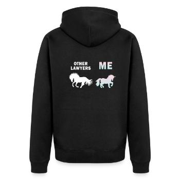 Autres avocats Me Licorne Cheval - Veste à capuche bio Premium Unisexe - noir - Dos - Nico (187cm)