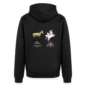 Autres avocats Me Licorne Cheval - Veste à capuche bio Premium Unisexe - noir - Dos - Nico (187cm)