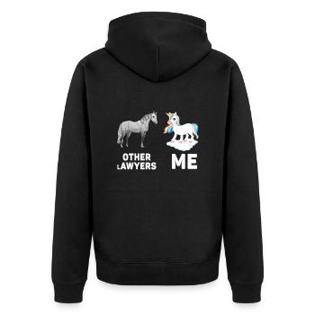 Autres avocats Me Licorne Cheval - Veste à capuche bio Premium Unisexe - noir - Dos - Nico (187cm)