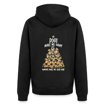 Les chiens me rendent heureux humain me font mal à la tête Doglove - Veste à capuche bio Premium Unisexe - noir - Dos - Nico (187cm)