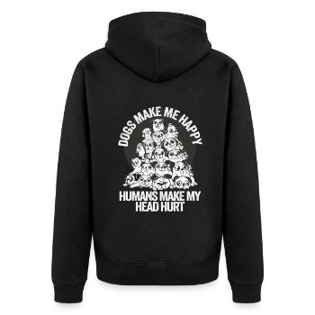 Les chiens me rendent heureux humain me font mal à la tête Doglove - Veste à capuche bio Premium Unisexe - noir - Dos - Nico (187cm)