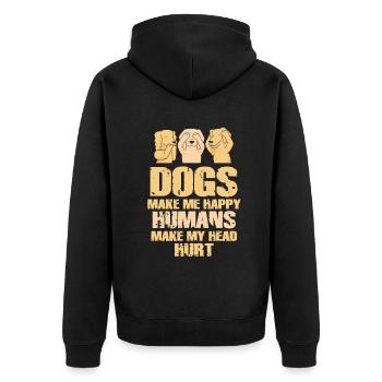 Les chiens me rendent heureux humain me font mal à la tête Doglove - Veste à capuche bio Premium Unisexe - noir - Dos - Nico (187cm)