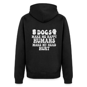 Les chiens me rendent heureux humain me font mal à la tête Doglove - Veste à capuche bio Premium Unisexe - noir - Dos - Nico (187cm)
