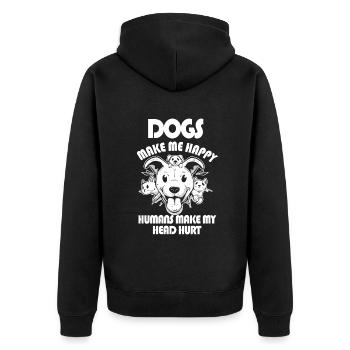 Les chiens me rendent heureux humain me font mal à la tête Doglove - Veste à capuche bio Premium Unisexe - noir - Dos - Nico (187cm)