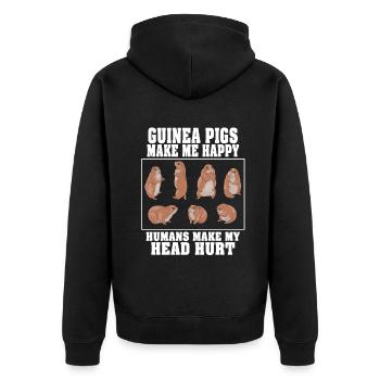 Les cochons d’Inde me rendent heureux humain me font mal à la tête - Veste à capuche bio Premium Unisexe - noir - Dos - Nico (187cm)