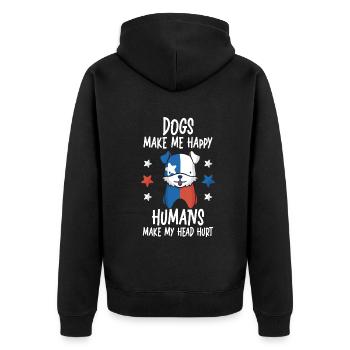 Les chiens me rendent heureux humain me font mal à la tête Doglove - Veste à capuche bio Premium Unisexe - noir - Dos - Nico (187cm)