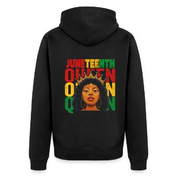 Juneteenth 1865 Se souvenir de mes ancêtres - Veste à capuche bio Premium Unisexe - noir - Dos - Nico (187cm)