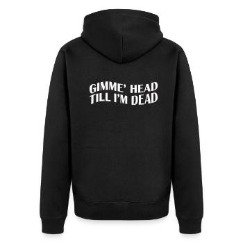Gimme Head Till I’m Dead 80s Lovers - Veste à capuche bio Premium Unisexe - noir - Dos - Nico (187cm)