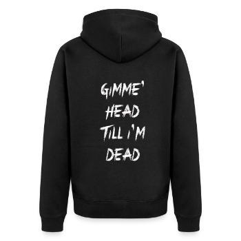Gimme Head Till I’m Dead 80s Lovers - Veste à capuche bio Premium Unisexe - noir - Dos - Nico (187cm)