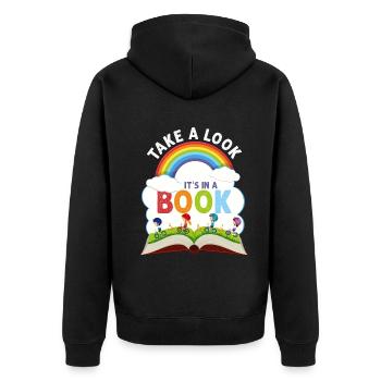 Jetez un coup d’œil C’est dans un rat de bibliothèque de lecture de livre - Veste à capuche bio Premium Unisexe - noir - Dos - Nico (187cm)