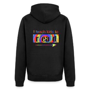 I Teach Kids To Read Science Teachers Reading - Unisex Premium Organic Zip Hoodie - black - Back - Nico (187cm)