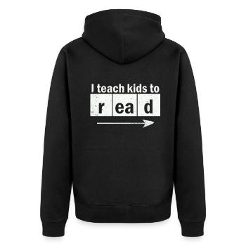 J’apprends aux enfants à lire les professeurs de sciences Lecture - Veste à capuche bio Premium Unisexe - noir - Dos - Nico (187cm)
