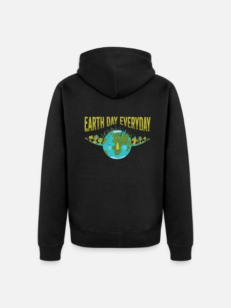 Earth Day Everyday Environmental Awareness - Unisex Premium Organic Zip Hoodie - black