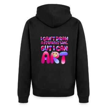 Je ne peux pas tracer une ligne droite mais je peux Art - Veste à capuche bio Premium Unisexe - noir - Dos - Nico (187cm)