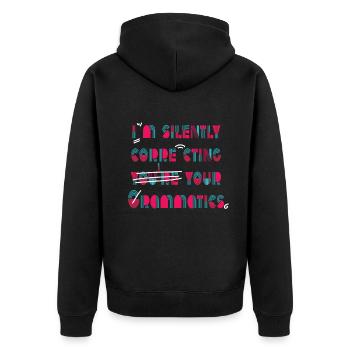Je corrige silencieusement votre grammaire - Veste à capuche bio Premium Unisexe - noir - Dos - Nico (187cm)