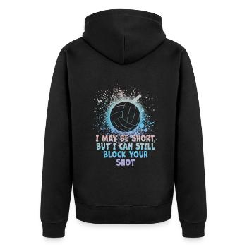 Je peux bloquer votre tir Volleyball de plage - Veste à capuche bio Premium Unisexe - noir - Dos - Nico (187cm)