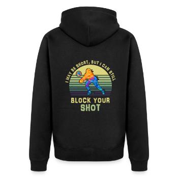 Je peux bloquer votre tir Volleyball de plage - Veste à capuche bio Premium Unisexe - noir - Dos - Nico (187cm)
