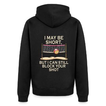 Je peux bloquer votre tir Volleyball de plage - Veste à capuche bio Premium Unisexe - noir - Dos - Nico (187cm)