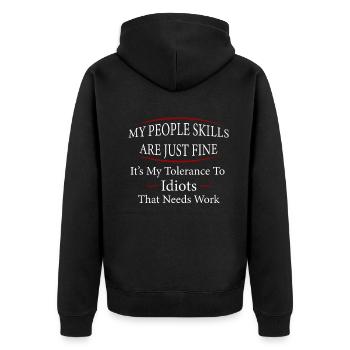 Mes compétences relationnelles sont très bien - Veste à capuche bio Premium Unisexe - noir - Dos - Nico (187cm)