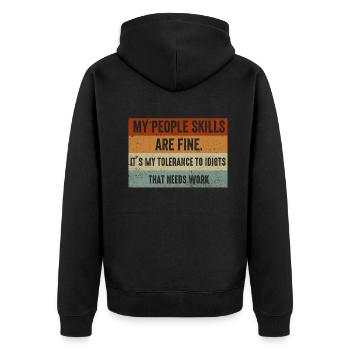 Mes compétences relationnelles sont très bien - Veste à capuche bio Premium Unisexe - noir - Dos - Nico (187cm)