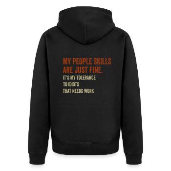 Mes compétences relationnelles sont très bien - Veste à capuche bio Premium Unisexe - noir - Dos - Nico (187cm)