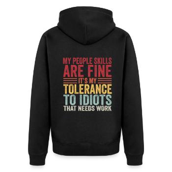 Mes compétences relationnelles sont très bien - Veste à capuche bio Premium Unisexe - noir - Dos - Nico (187cm)