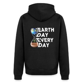 Earth Day Everyday Environmental Awareness - Unisex Premium Organic Zip Hoodie - black - Back - Nico (187cm)
