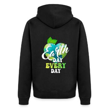 Earth Day Everyday Environmental Awareness - Unisex Premium Organic Zip Hoodie - black - Back - Nico (187cm)