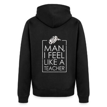 Homme Je me sens comme un enseignant - Veste à capuche bio Premium Unisexe - noir - Dos - Nico (187cm)