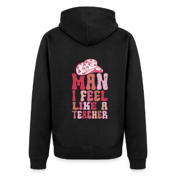 Homme Je me sens comme un enseignant - Veste à capuche bio Premium Unisexe - noir - Dos - Nico (187cm)