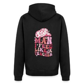 Homme Je me sens comme un enseignant - Veste à capuche bio Premium Unisexe - noir - Dos - Nico (187cm)