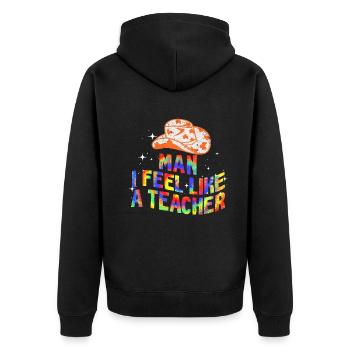 Homme Je me sens comme un enseignant - Veste à capuche bio Premium Unisexe - noir - Dos - Nico (187cm)