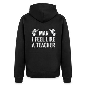 Homme Je me sens comme un enseignant - Veste à capuche bio Premium Unisexe - noir - Dos - Nico (187cm)