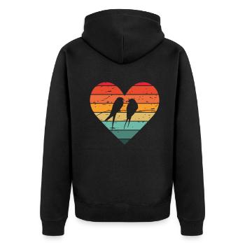 Funny Bird Watcher Birding Watching - Unisex Premium Organic Zip Hoodie - black - Back - Nico (187cm)