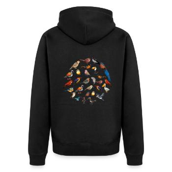 Funny Bird Watcher Birding Watching - Unisex Premium Organic Zip Hoodie - black - Back - Nico (187cm)