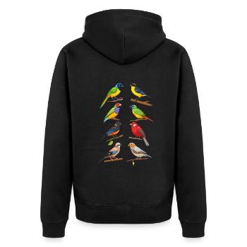 Funny Bird Watcher Birding Watching - Unisex Premium Organic Zip Hoodie - black - Back - Nico (187cm)