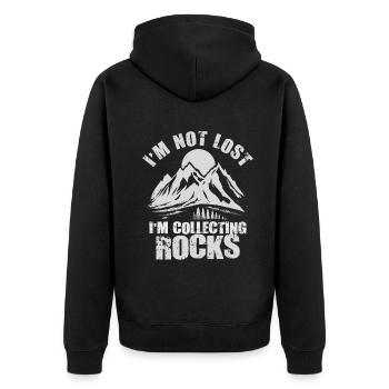 Je ne suis pas perdu Je collectionne des roches Drôle de géologie - Veste à capuche bio Premium Unisexe - noir - Dos - Nico (187cm)