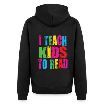 J’apprends aux enfants à lire les professeurs de sciences Lecture - Veste à capuche bio Premium Unisexe - noir - Dos - Nico (187cm)