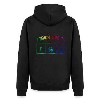 J’apprends aux enfants à lire les professeurs de sciences Lecture - Veste à capuche bio Premium Unisexe - noir - Dos - Nico (187cm)