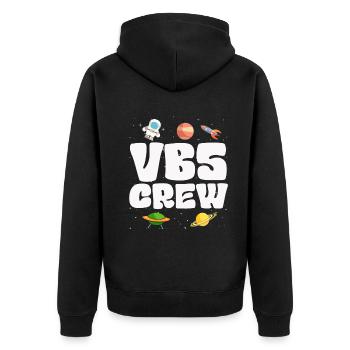 VBS-Besatzung - Unisex Premium Bio Zip Hoodie - Schwarz - Hinten - Nico (187cm)