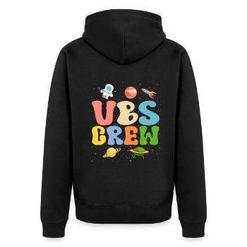 VBS-Besatzung - Unisex Premium Bio Zip Hoodie - Schwarz - Hinten - Nico (187cm)