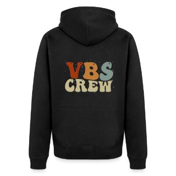 VBS-Besatzung - Unisex Premium Bio Zip Hoodie - Schwarz - Hinten - Nico (187cm)