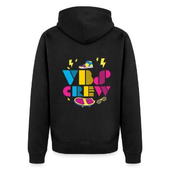 VBS-Besatzung - Unisex Premium Bio Zip Hoodie - Schwarz - Hinten - Nico (187cm)