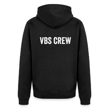 VBS-Besatzung - Unisex Premium Bio Zip Hoodie - Schwarz - Hinten - Nico (187cm)