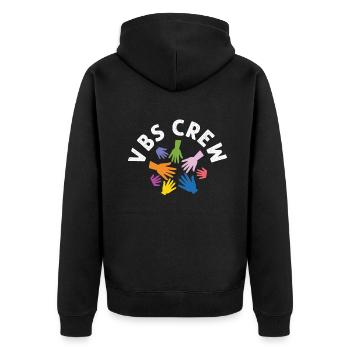 VBS-Besatzung - Unisex Premium Bio Zip Hoodie - Schwarz - Hinten - Nico (187cm)