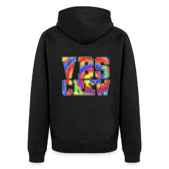 VBS-Besatzung - Unisex Premium Bio Zip Hoodie - Schwarz - Hinten - Nico (187cm)