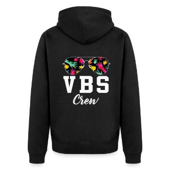 VBS-Besatzung - Unisex Premium Bio Zip Hoodie - Schwarz - Hinten - Nico (187cm)