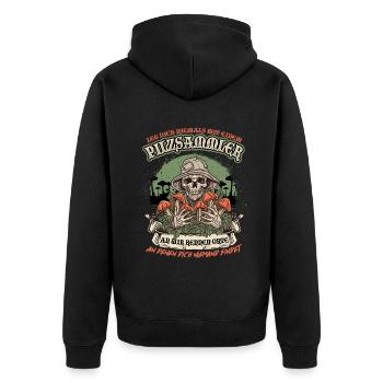 Pilzsammler Pilze sammeln Schwammerlsuche - Unisex Premium Bio Zip Hoodie - Schwarz - Hinten - Nico (187cm)
